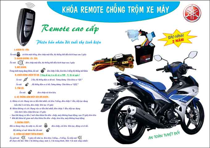 khoa chong trom xe may Mo hinh Remote xe Yamaha